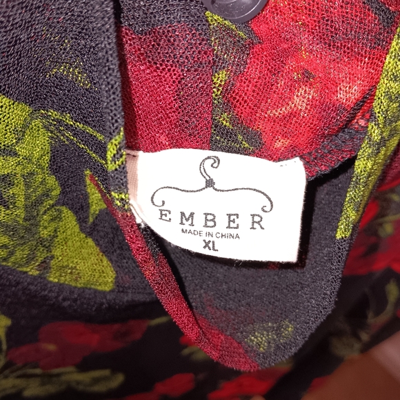 Pre-loved  Rose sheer arm Mock Turtle neck Bodysuit - Picture 3 of 3